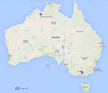 Warmun and Melbourne are separated by 3,000+ kms of Australian landscape.
